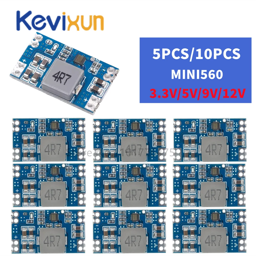 Módulo de fuente de voltaje estabilizado, Mini560, 5A, piezas, Mini560 PRO, reductor, 6-30V a 3,3 V, 5V, 9V, 12V, 5/10 DC-DC