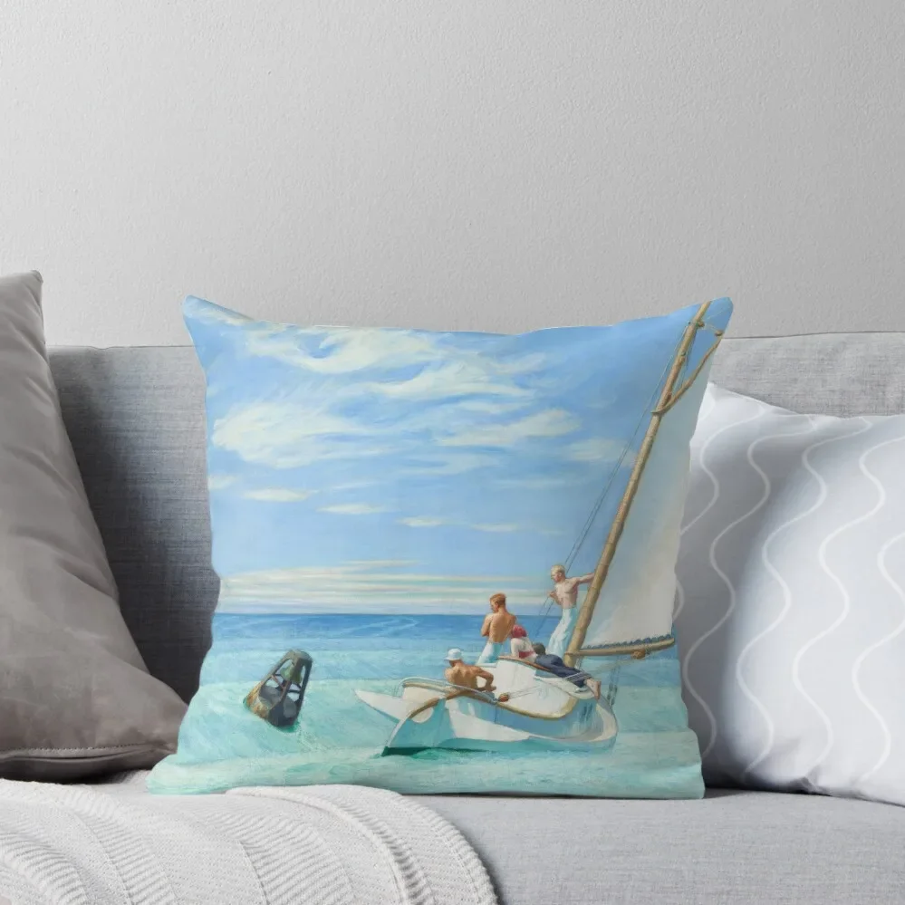 Edward Hopper Ground Swell 1939 Painting Sailing Boats Sails Throw Pillow Cushions For Children Sofa Decorative Covers Cushions