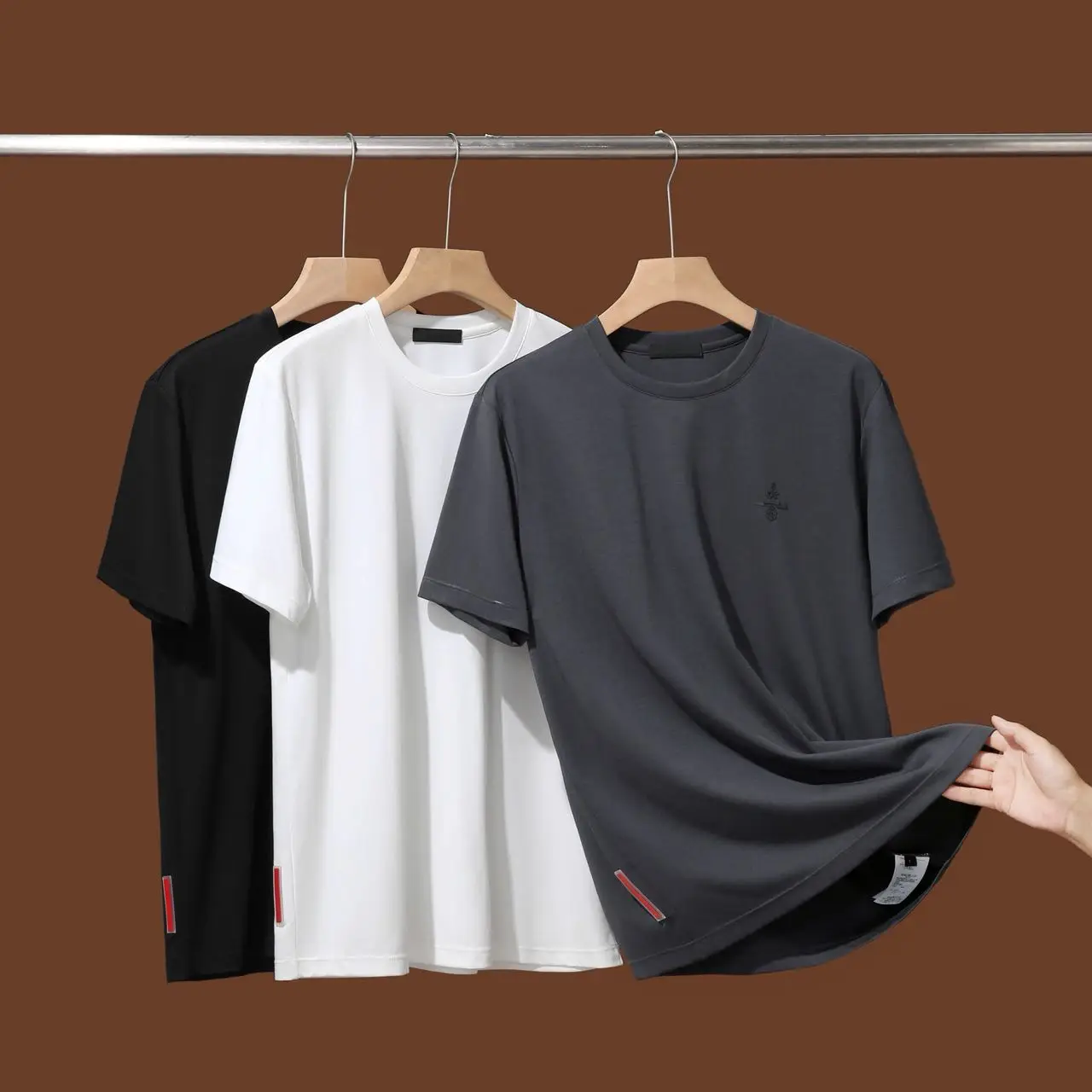 High-End Modal Double-Sided Silk-Like T-Shirt Men's Heavyweight Breathable Skin-Friendly Short-Sleeve Summer Casual Wear