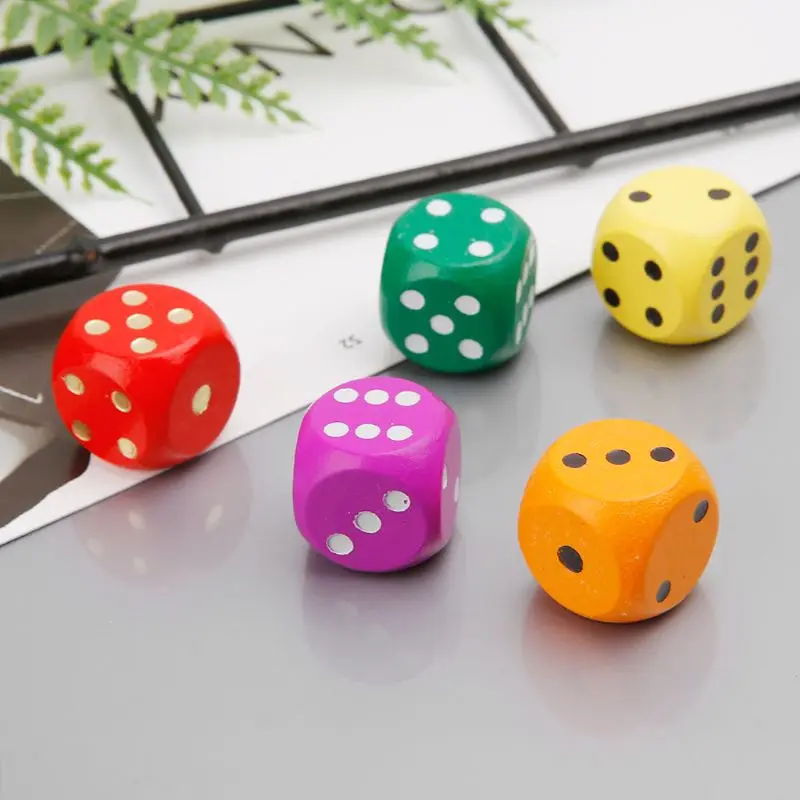 New 5pcs 16mm Round Hexahedron for Family Party DND Child