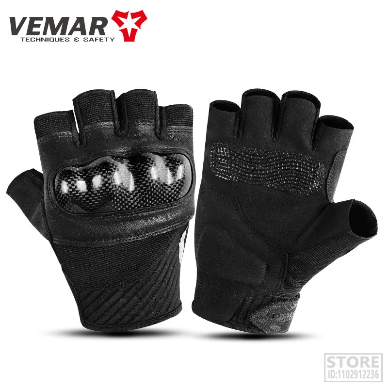 

Fingerless Motorcycle Gloves Women Men Anti-slip Wear-resistant Motocross Half Finger Carbon Fiber Protective Moto