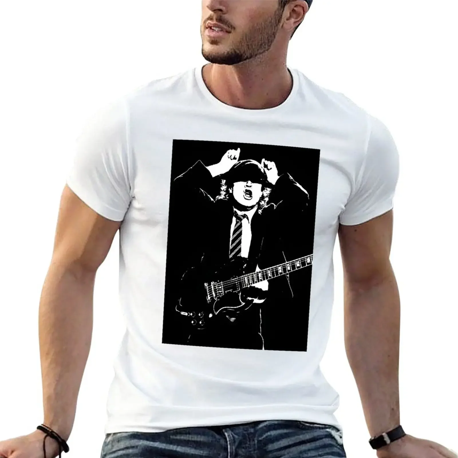 

New Shadow Angus Young T-Shirt cute clothes street wear vintage t shirts mens designer clothes