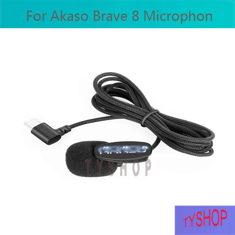 Original For AKASO BRAVE 8 Camera Dedicated External Microphone Black Type-c Port