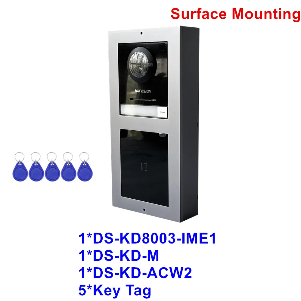 Hikvision 2mp IP Video Intercom System DS-KD8003-IME1 DS-KD-M DS-KD-ACW2 Raincover DS-KABD8003-RS2 Door Station Module Doorbell