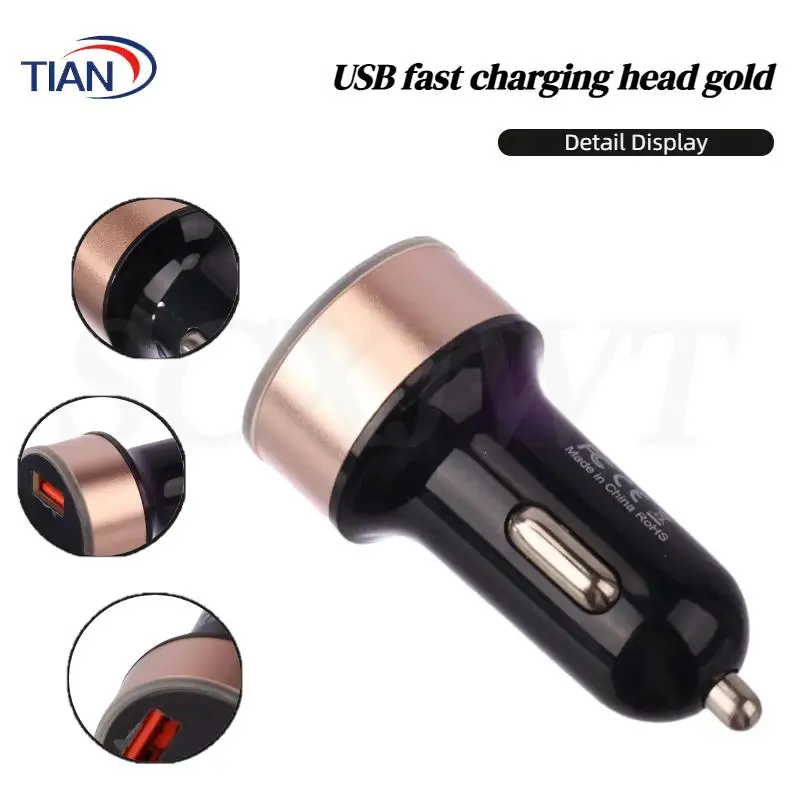 

Car Charger with Fast Charging Tech, 2 USB Ports, Digital Power Display & Start System – For Electrical Device Charging