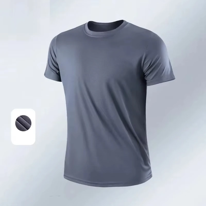 

Quick Drying Round Neck Sports T-shirt Gym Fitness Shirt Coach Running T-shirt Men's Breathable Short Sleeved Sportswear Summer