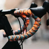 Cinta de manillar trenzada de arcoíris para bicicletas de carretera, estilo étnico, antideslizante, absorbente de golpes, cinta envolvente de agarre EVAComfort, accesorios de ciclismo
