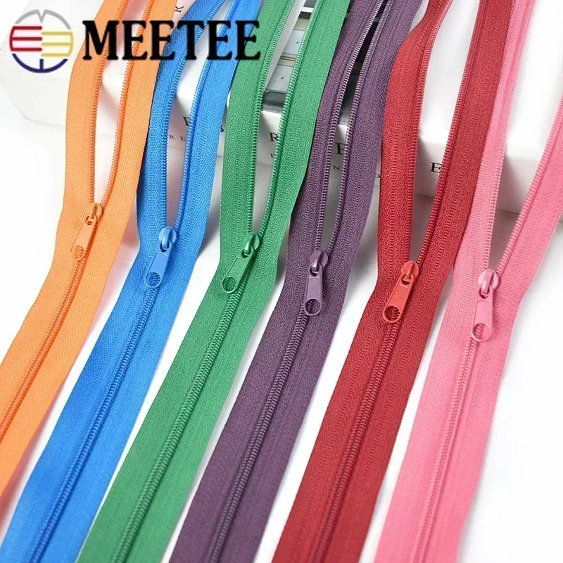 5/10M 3# 5# Rainbow Nylon Zipper Tape With Zippers Pull Slider Decorative Zip Repair Kit Bag Garment Jacket Sewing Accessories