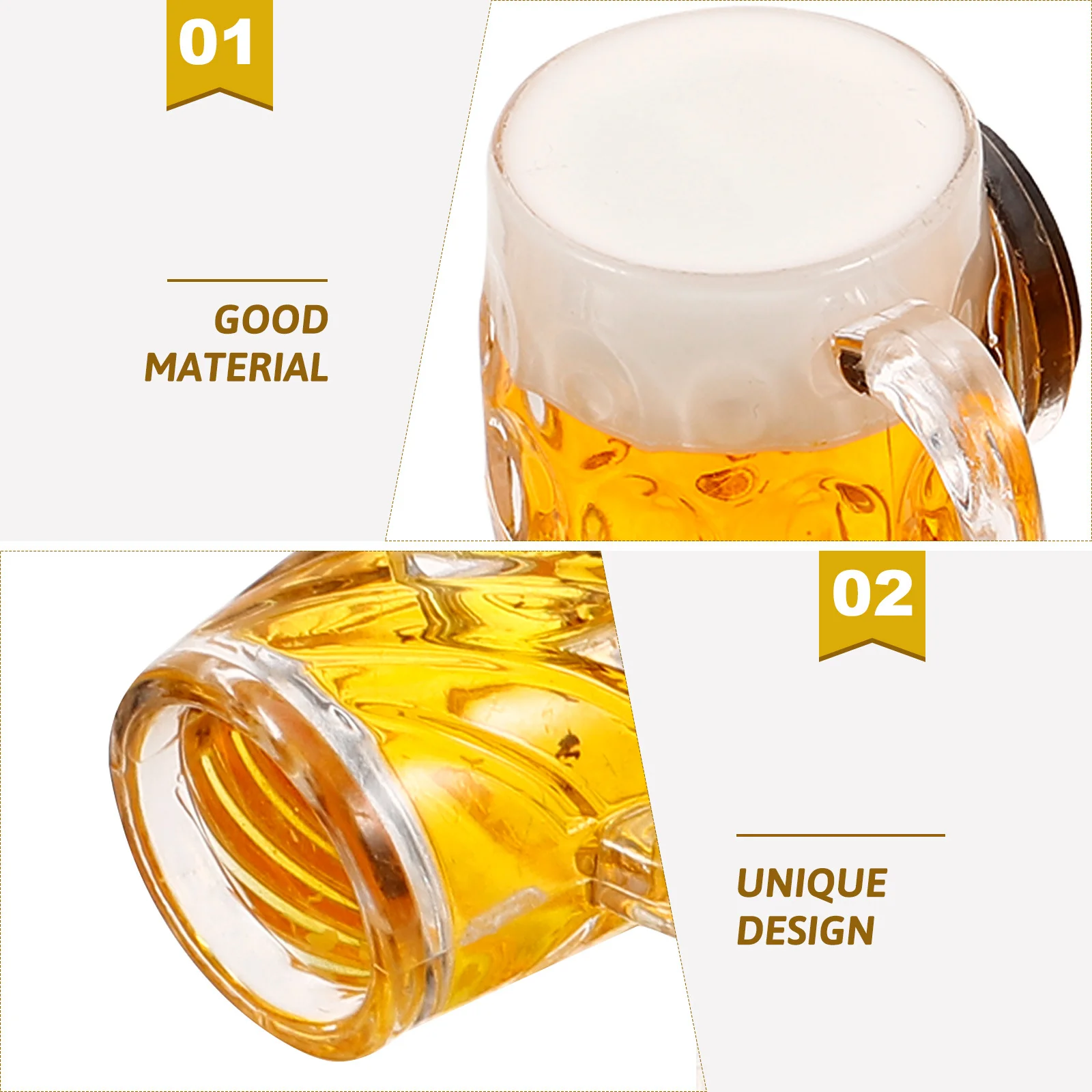 

4Pcs Beer Cup Decoration Miniature Beer Mugs Realistic Simulation for Mini House Accessory Micro Landscape Decorations Photo