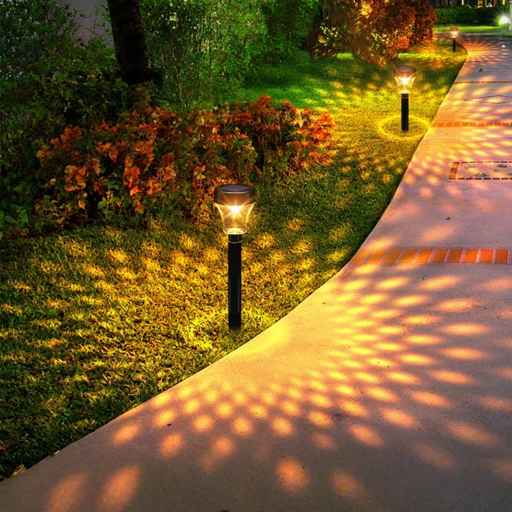 تعمل بالطاقة الشمسية مسار الإسقاط ضوء في الهواء الطلق حديقة فناء مقاوم للماء أضواء الحديقة الظل الديكور مسار الإضاءة الليلية