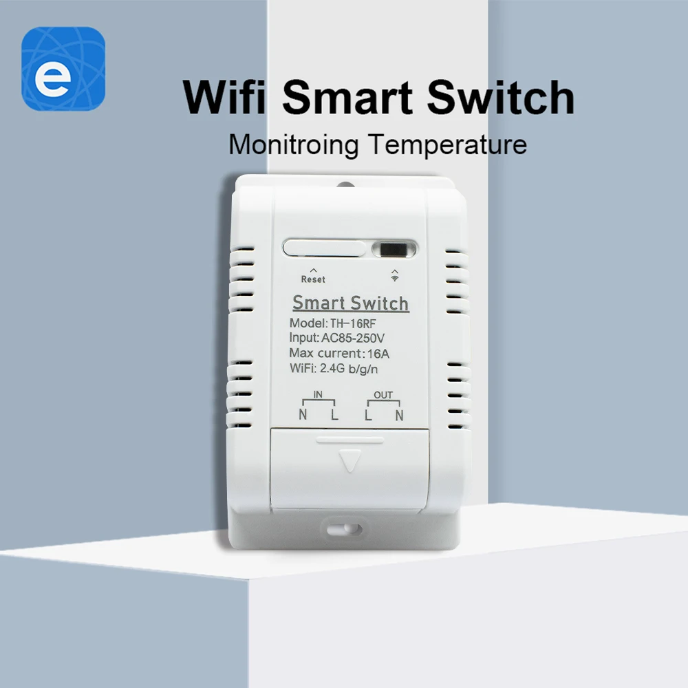 1/3/5PCS eWeLink TH-16RF16A 3000W Monitoring Temperature Sensor smart relay wifi  APP Control Work With google home module