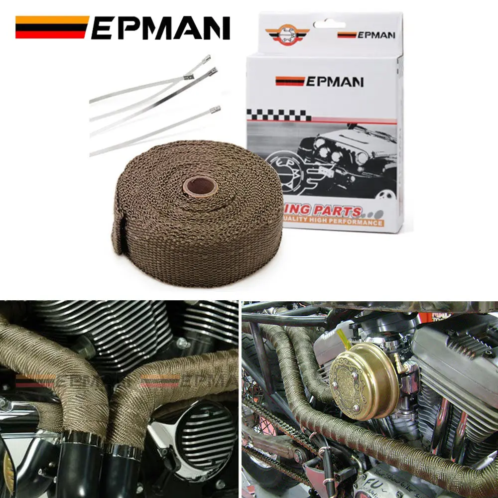 Titanium Turbo Manifold Heat Exhaust Thermal Wrap Tape & Stainless Ties 2\