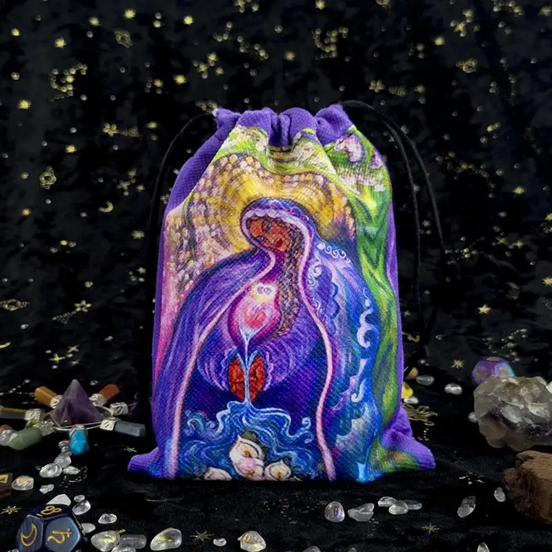 Oracle Cards Bag Tarot Card Velvet Bag 13x18cm Board Game Tarot Bag Tarot Deck Card Dice Storage Bag Drawstring Jewelry Pouch