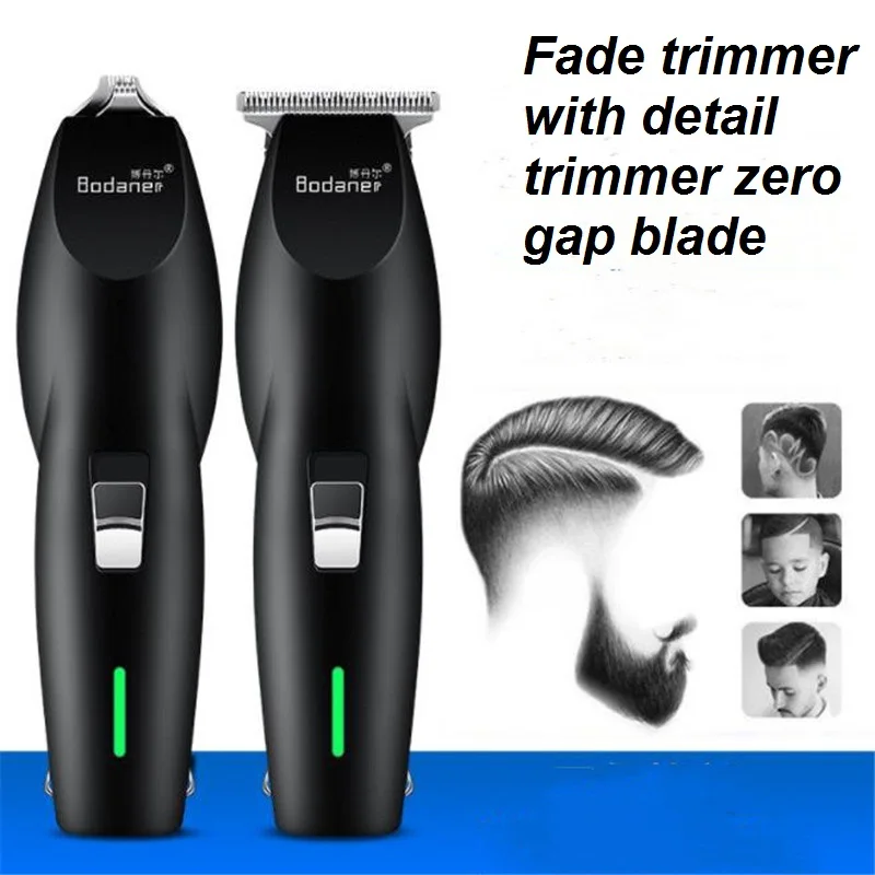 Electric Fade Trimmer For Men Detail Hair Cutting Kit T Blade Zero Gapped Clipper Hairdressing Barber Shop Shaver Quick Charger