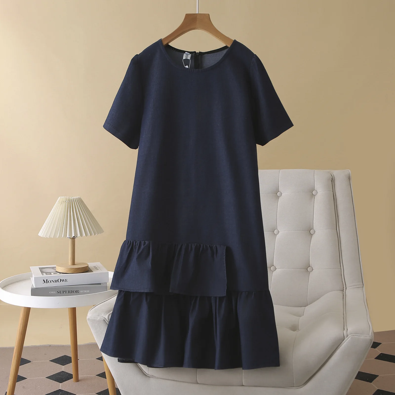 

plus Size Denim Skirt ort Sve Elastic Slim Cake Sle mid Length Summer High Waist Thi Cotton Blend plus Size Dres
