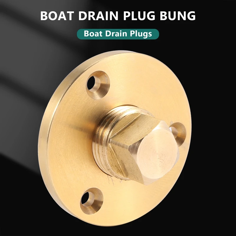 Brass Drain Plug Bronze Garboard Marine Boat Yacht Screw Drain Plug 1 Inch Mounting Hole Fishing