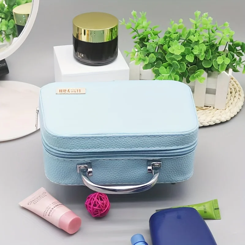 1pc new portable cosmetic bag with large capacity, ins style, high-end fashion cosmetic case, souvenir, portable makeup storage