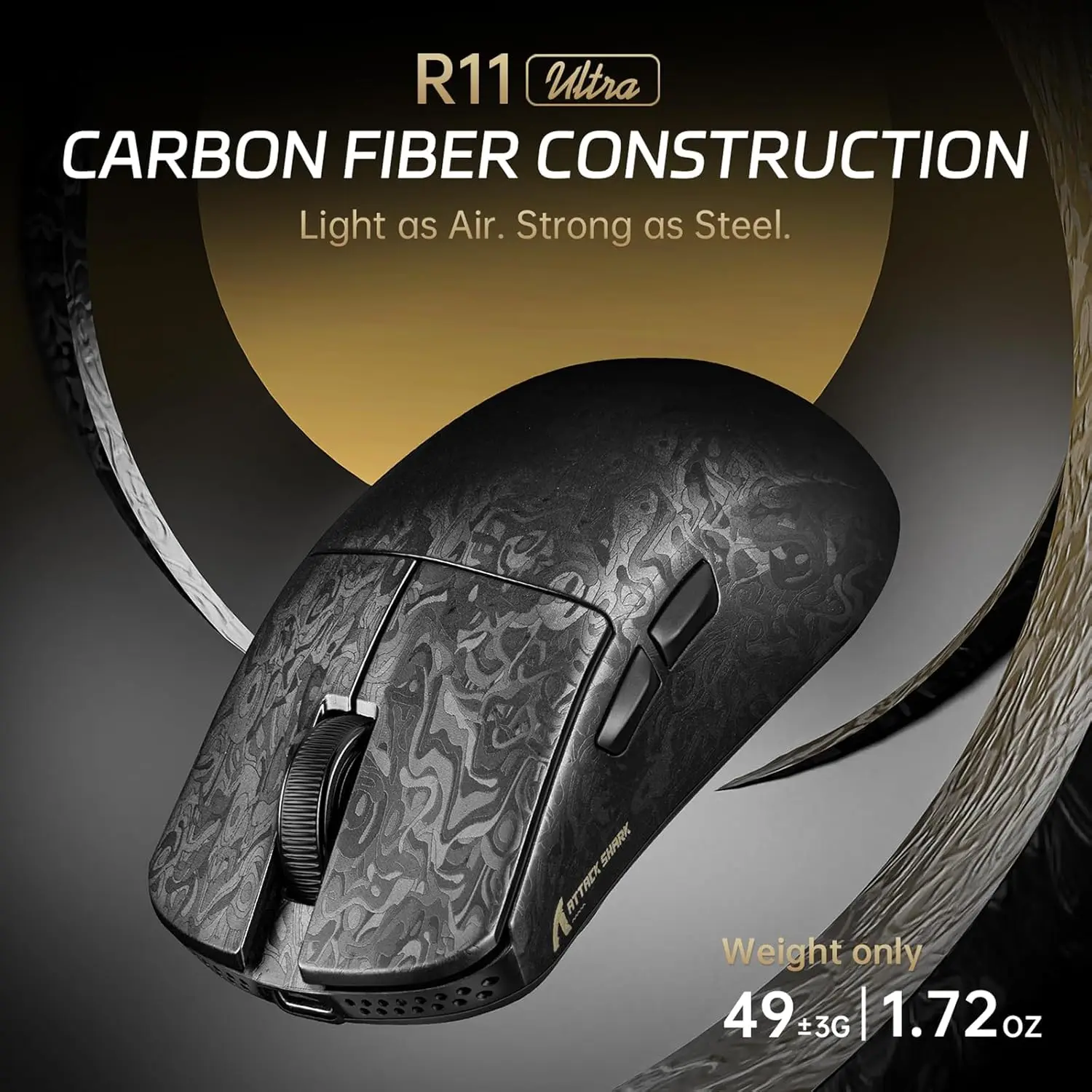 マウス・トラックボール Attack Shark R11 Ultra Amazon.com: ATTACK SHARK R11 Ultra 8K Carbon Fiber Wireless Gaming