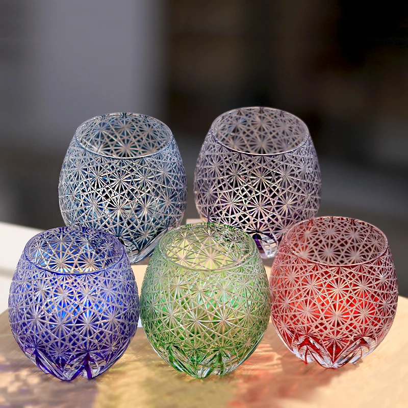 

Стакан для виски в форме яйца 330 мл, ручная гравировка Edo Kiriko Crystal, Vaso Whisky Huevo Copo Whisky Ovo Gift