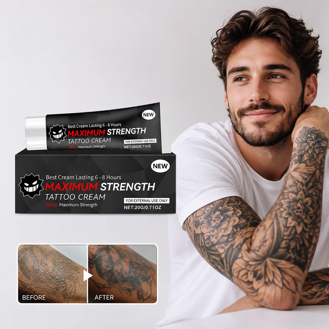 Tattoo Care Gel Moisturizing Hydrating Soothing Formula Lightweight Non Greasy Body Skin Care Fade tattoo Long-lasting care