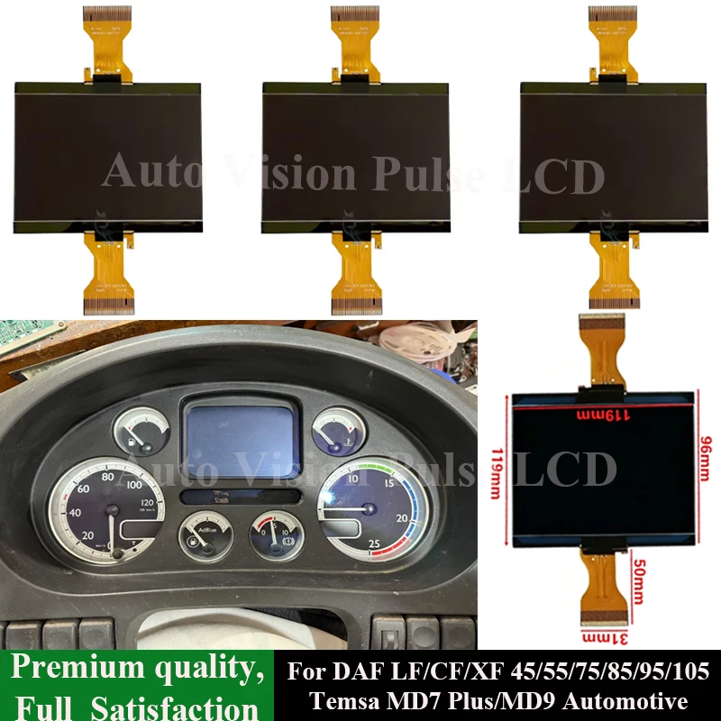 LCD Display Best Quality Dashboard LCD Screen For DAF XF CF LF 45 55 75 85 95 105 Speedmeter Pixel Repair Instrument Cluster