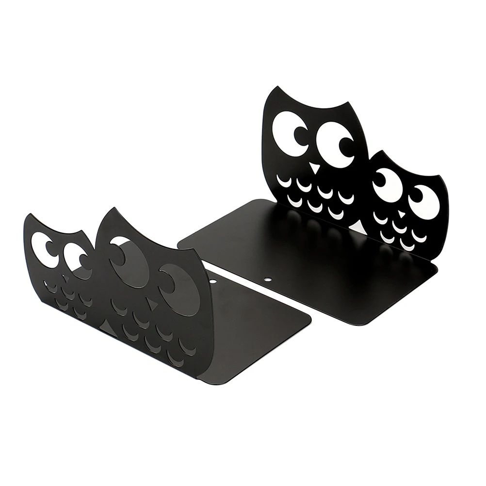 

Owl Shaped of 2 Desk Study Room Decor Iron Iron Non Skid Pads Keep Books Organized Vertical