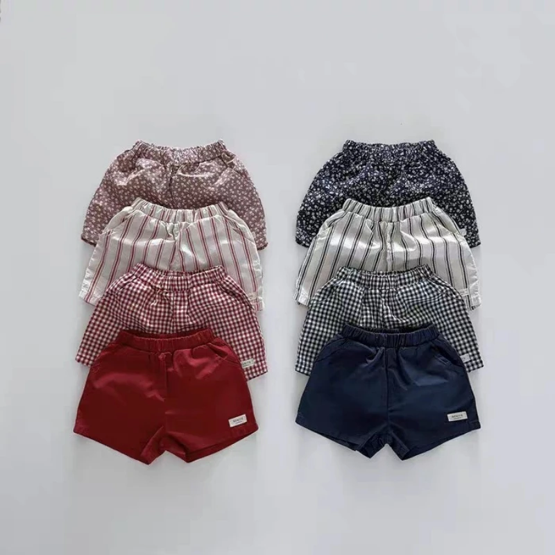 K24045 Korean Style Baby Toddler Cotton Linen Shorts Spring Summer New Arrival Unisex Kids Loose Breathable Mini Shorts