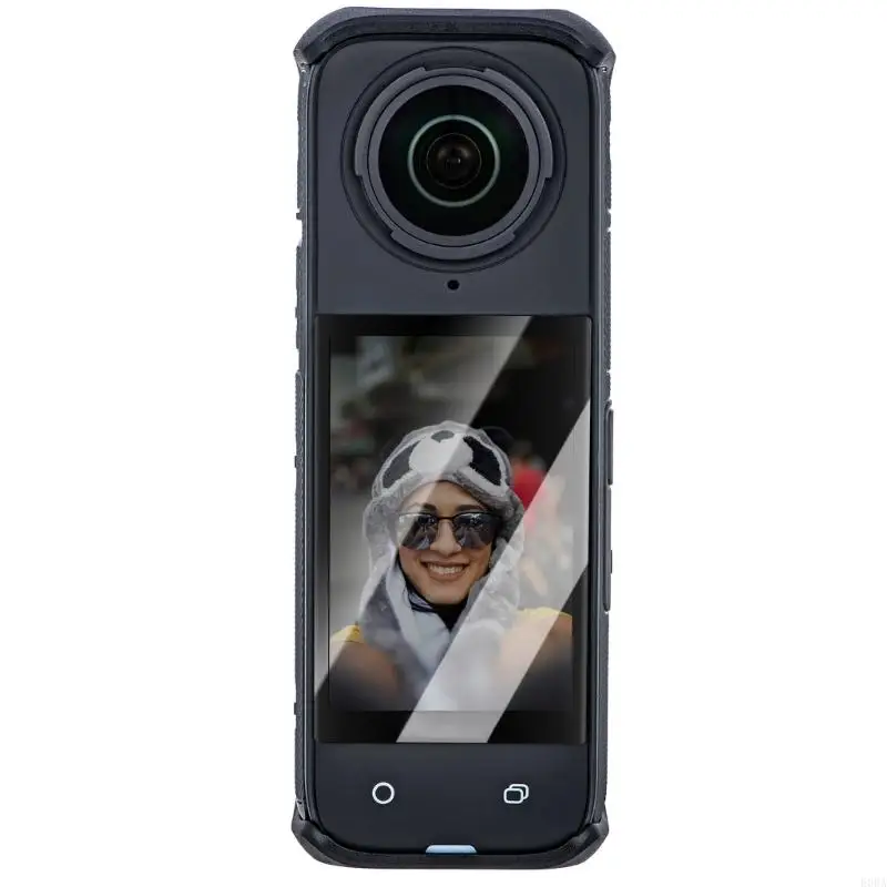 1 pellicola protezione in vetro temperato set con wipe per applicazione a 360 con fotocamera sportiva resistente e
