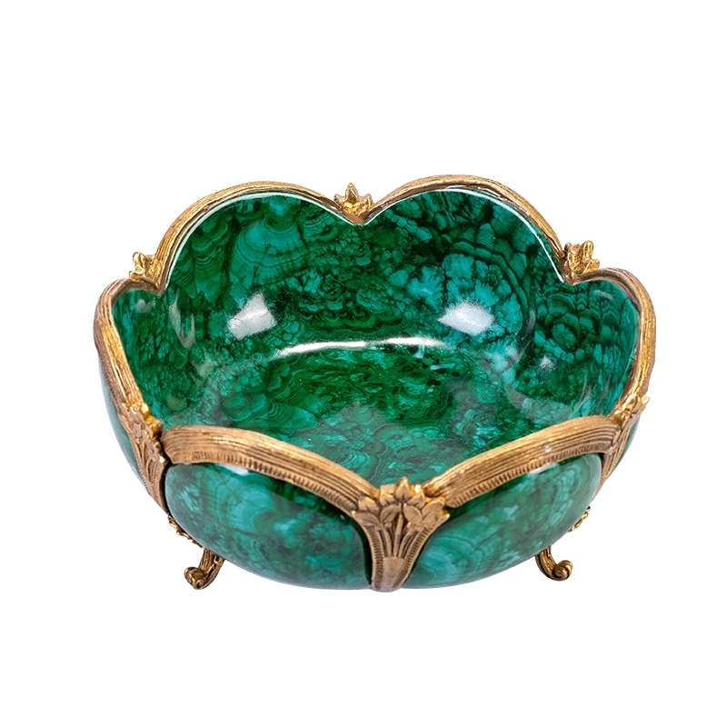 

Center Table Decorative Small Decorative Gorgeous Ceramic Green Brass Gold Service Tray