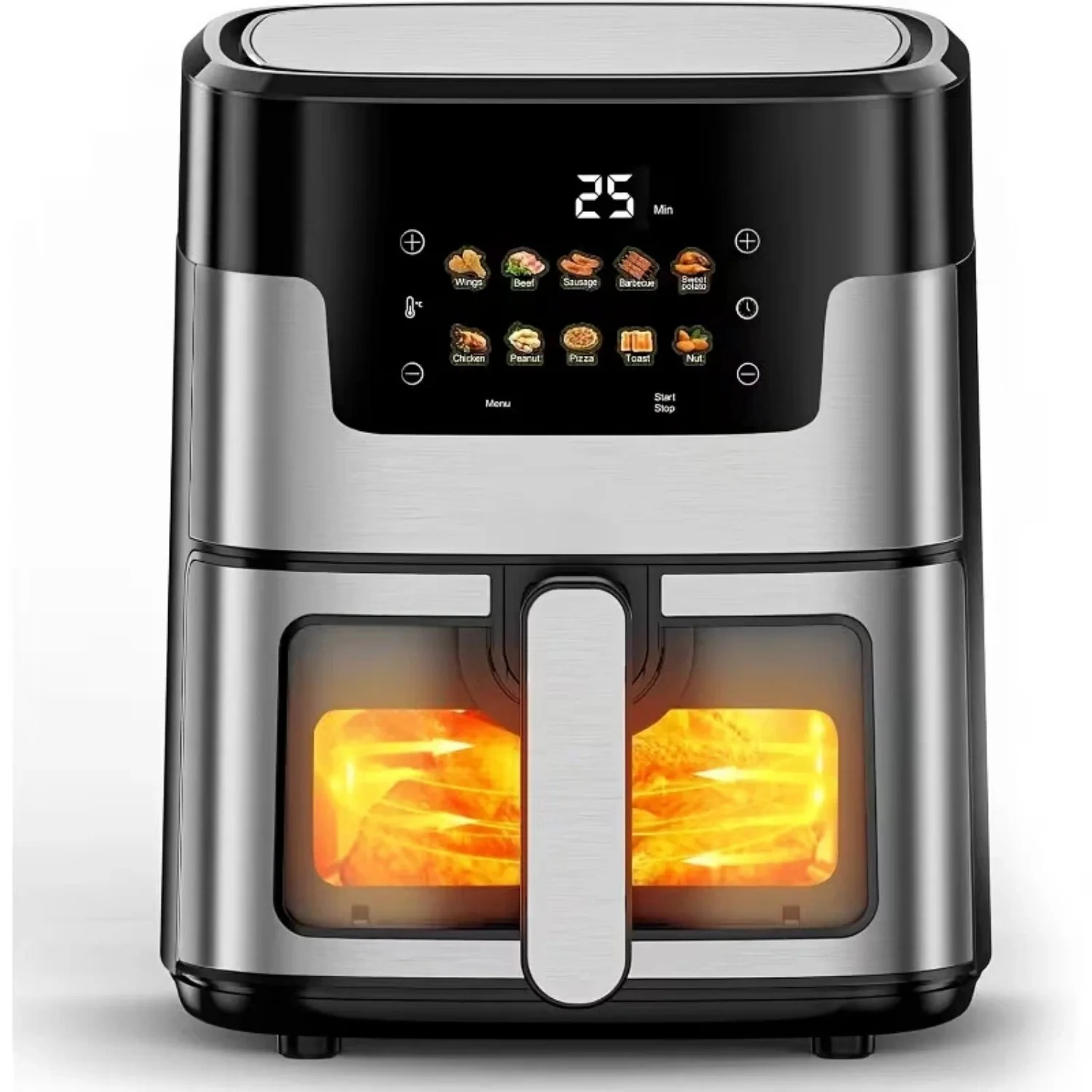 [10-In-1 Air Fryer] 10-In-1 Digital LED Touch Screen Air Fryer, 7.5QT Oilless Cooker With 10 Preset Cooking Modes