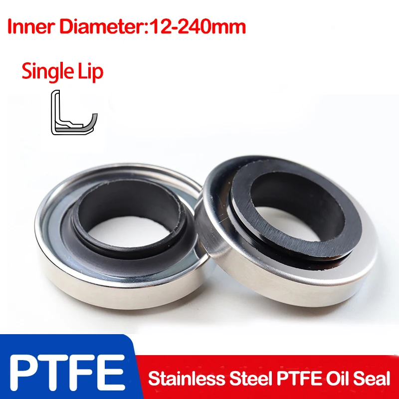 

Сальник из ПТФЭ с одной губкой, внутренний диаметр 15/20/25/30/50-240 мм, скелетонированный сальник из нержавеющей стали из ПТФЭ, высокотемпературный и высокоскоростной роторный