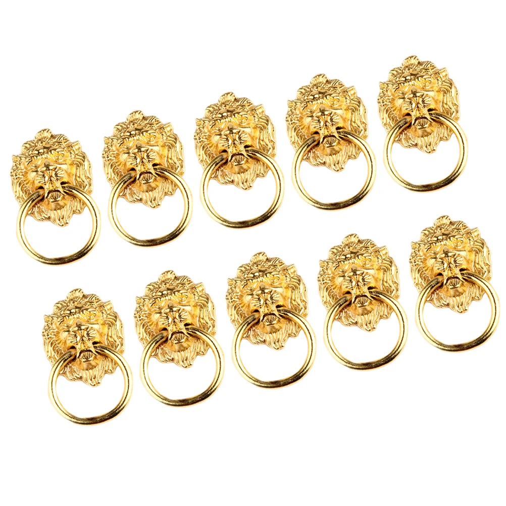 

10 Pcs Lion Head Drawer Alloy Pull H Pulls Zinc Alloy H les for Cupboard Door Knob Cabinet Hardware