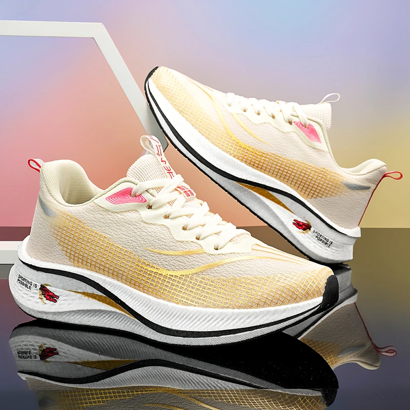 

Осенняя дышащая мужская и женская спортивная обувь, кроссовки для марафона с отскоком, модная уличная гибкая повседневная обувь