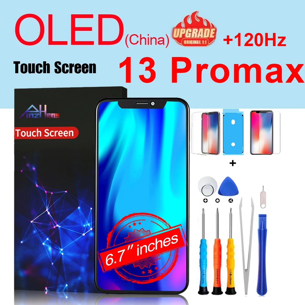 PINZHENG Hoge Kwaliteit Scherm INCELL LCD OLED Voor iPhone 14 Pro 15 Plus 13 Pro Max Displays Voor iPhone vervanging Met Gereedschap