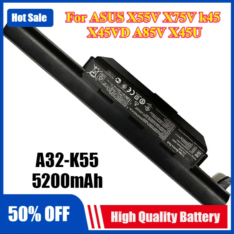 

New 5200mAh Battery A32-K55 A42-K55 for ASUS X45 X45A X45C X45V X45U X55 X55A X55V X75 X75A X75VD U57 U57A U57VD R500 R700