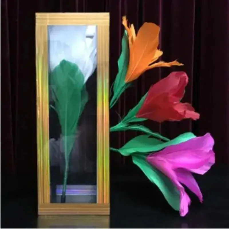 Flower from Crystal Tube Crystal Clear Magic Tricks For Magician Stage Flower Appearing Clarity Tube Illusion Mentalism Funny