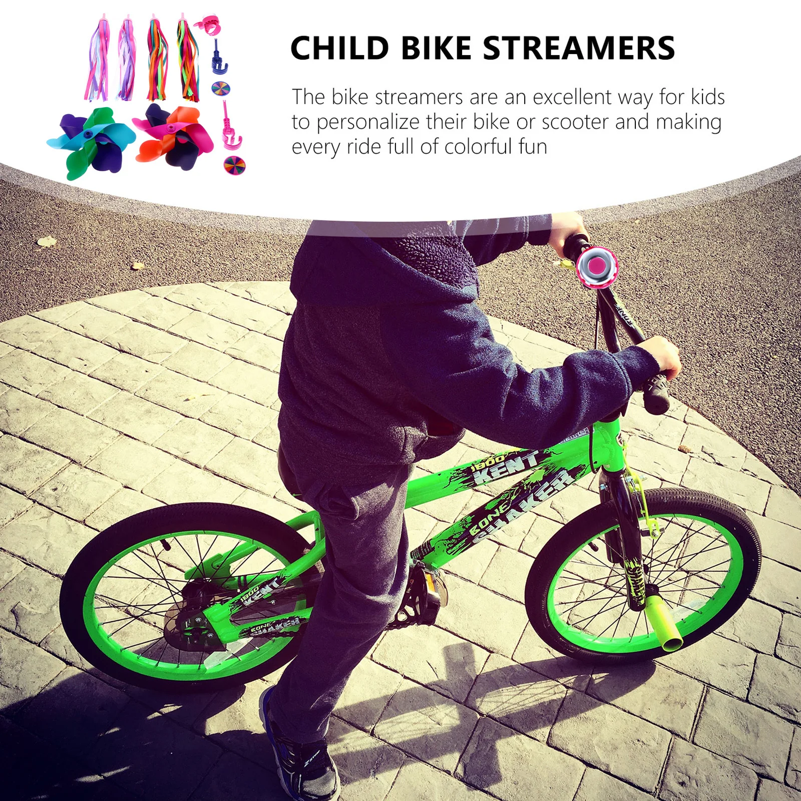 1Set Bike Bell Ribbon Windmill Kids Cycling Accessory Unique Attractive Design Handlebar Ring Bell Bicycles Horn Accessories