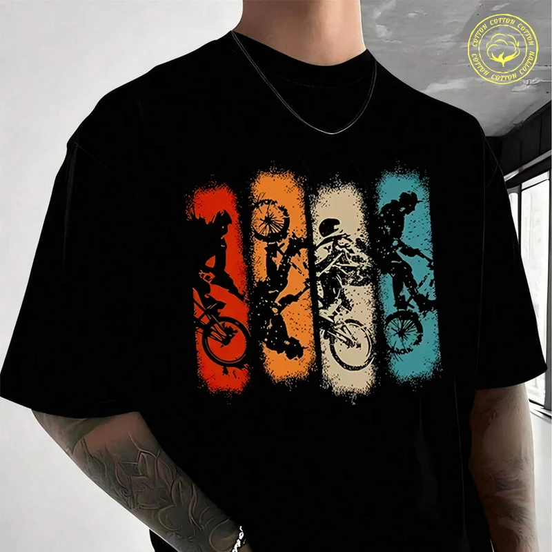 

Men's Moto T-Shirt Motorcycle & BMX Rider Print Fashion Casual Street Style Suitable For Travel And Sports Tee
