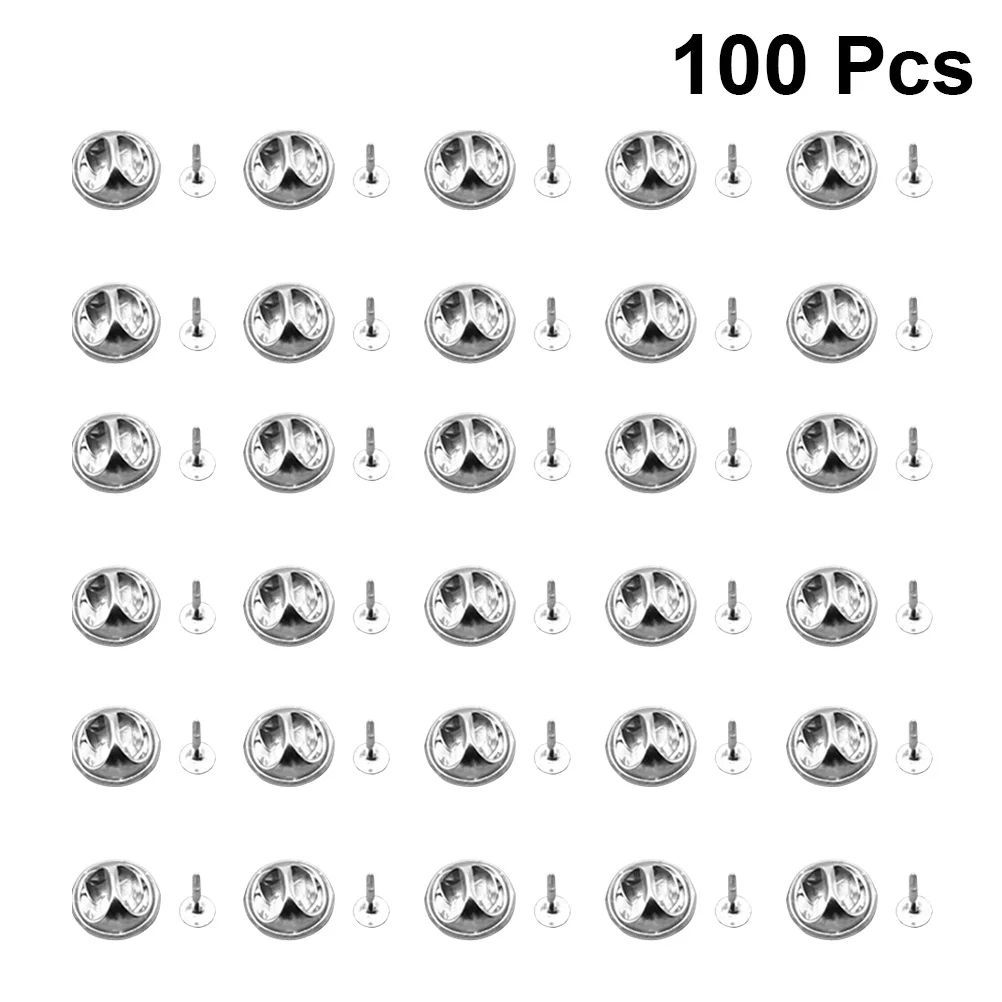 

100set Pin Backs For Lapel Pins Brooch Clasps Tie Tacks Badge Holders Diy Jewelry Making Craft Supplies Insignia Accessories