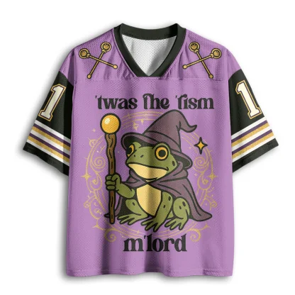Wizard Frog Graphic Mesh V Neck T-shirt Men Magic Letter Print Summer Funny Casual Tee