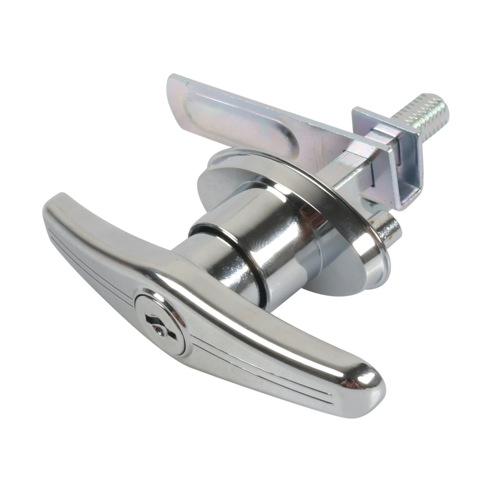 2 Pieces T-Handle Lock with Keys Screw Mount T-Handle Lock Hardware Clockwise Slimline for Compartment, Utility Panels