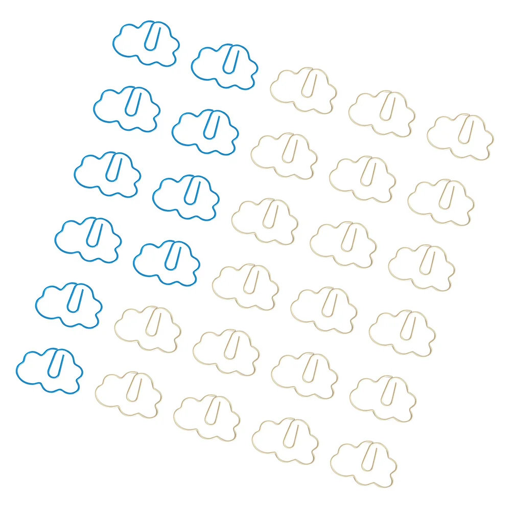 

30pcs Cloud Shaped Paper Clips Strong Clamping Force Office File Fixing Clips For School Homework Photos Multi Use