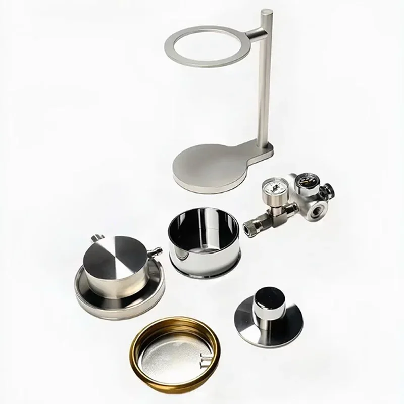 Pneumatic Portable Espresso Machine, Manual Pressure Coffee Maker, for Outdoor Travel and Camping Pure Titanium 9 Bar