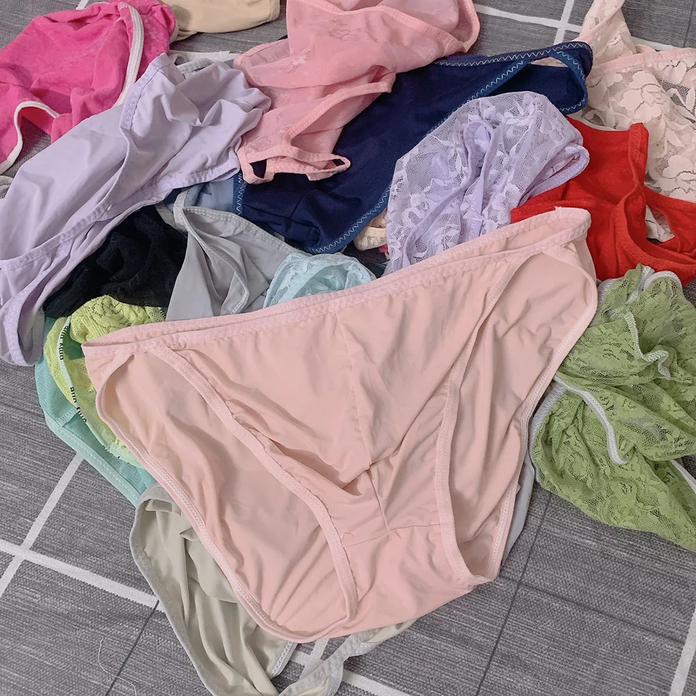 1 قطعة الرجال مثير الدانتيل ملخصات السروال g-سلسلة الحرير الجليد الكلسون الدانتيل الملابس الداخلية سراويل داخلية تنفس سلس ثونغ #3