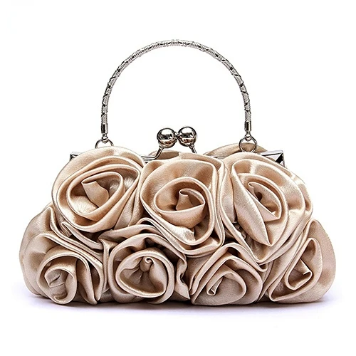 2023 Handbag Women\'s Tote Bag Rose Flower Pattern Clutch Bags for Women Evening Party Bridal Handbag Bolsa Feminina Bolso Mujer