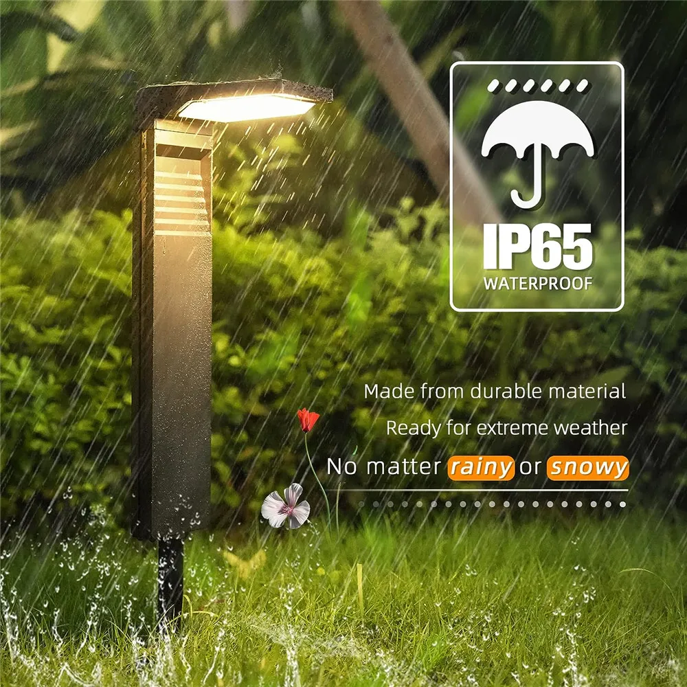 

Solar Garden Lamp IP65 Waterproof LED Lawn Lights Super Bright Landscape Bollard Pathway Yard Walkway Lighting Outdoor Decor