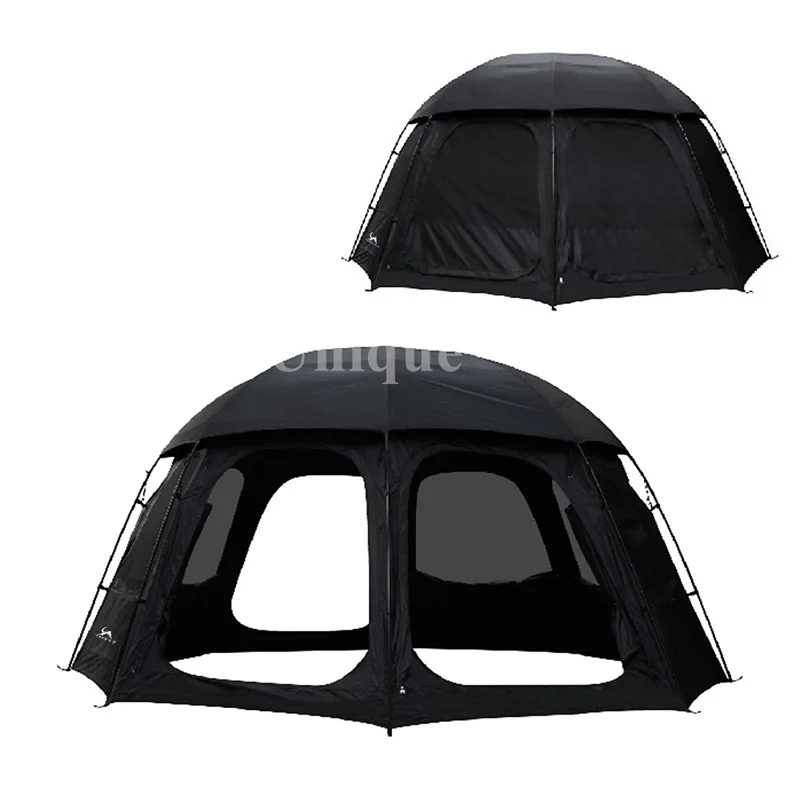 

Waterproof Camping Dome Tent, Tear-Resistant, Round Tents, Black, Outdoor, 5-6 Person