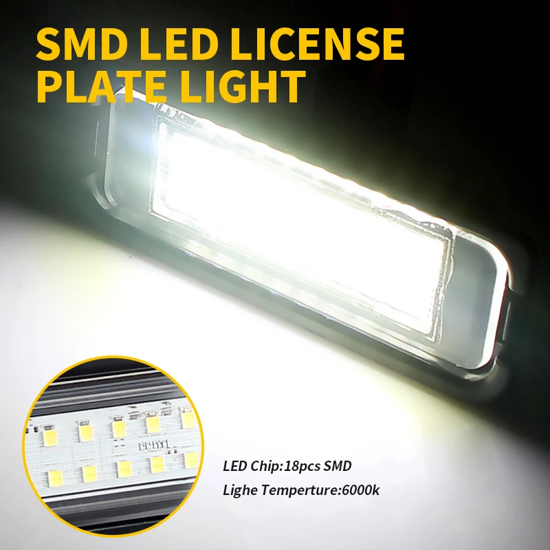 2 قطعة عالية مشرق الأبيض 6000K لا خطأ LED رقم الترخيص لوحة أضواء Canbus لفورد موستانج 2015-up FR3Z13550A اكسسوارات السيارات