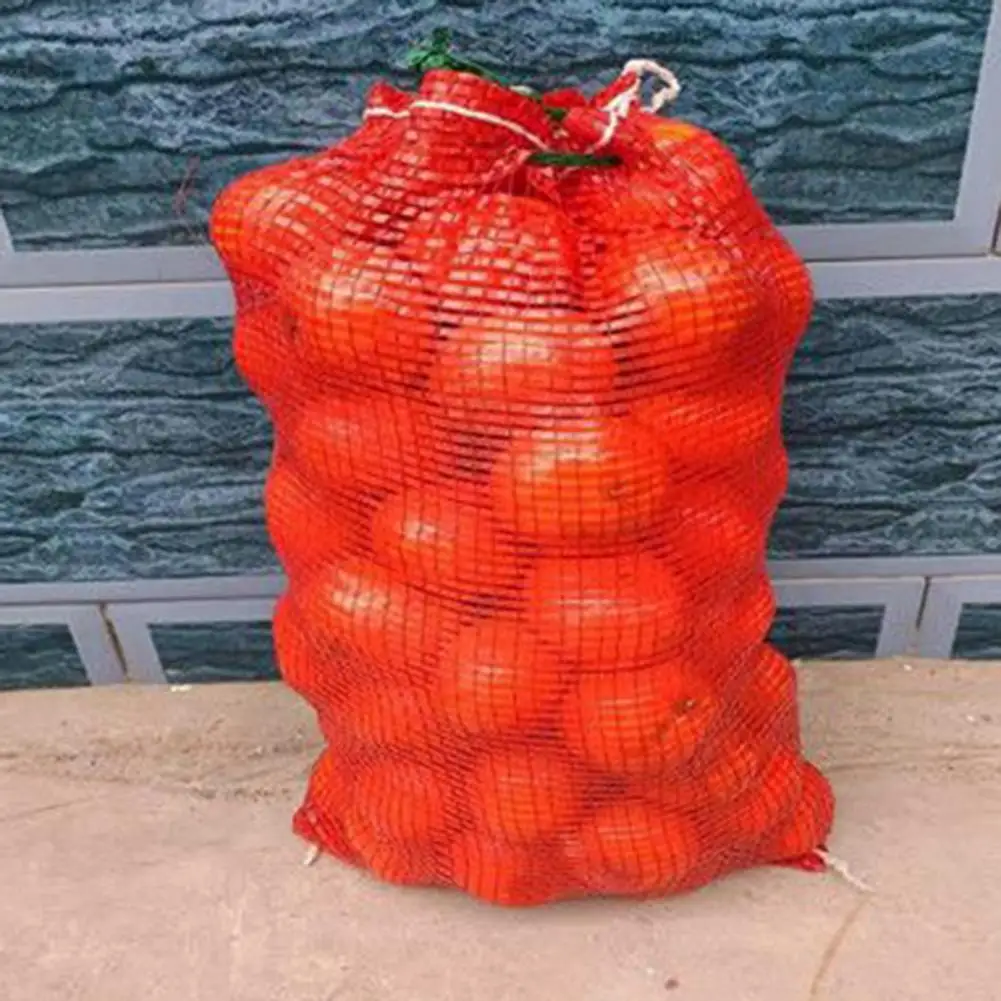 10Pcs Mesh Bag Strong Drawstring Reusable Mesh Onion Bags Breathable Vegetable Storage Net Bag for Home