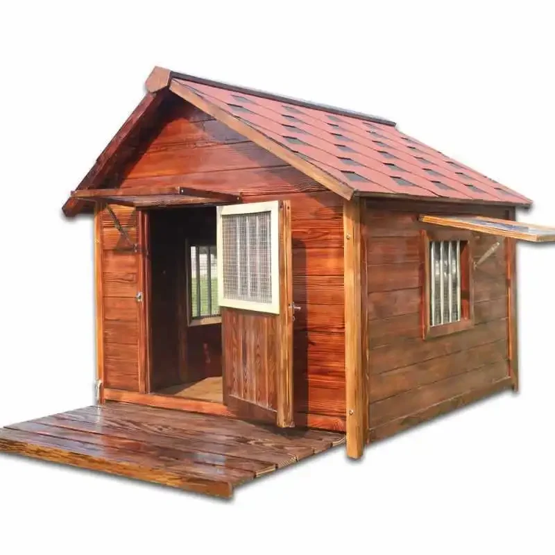 Solid wood dog house outdoor cold protection